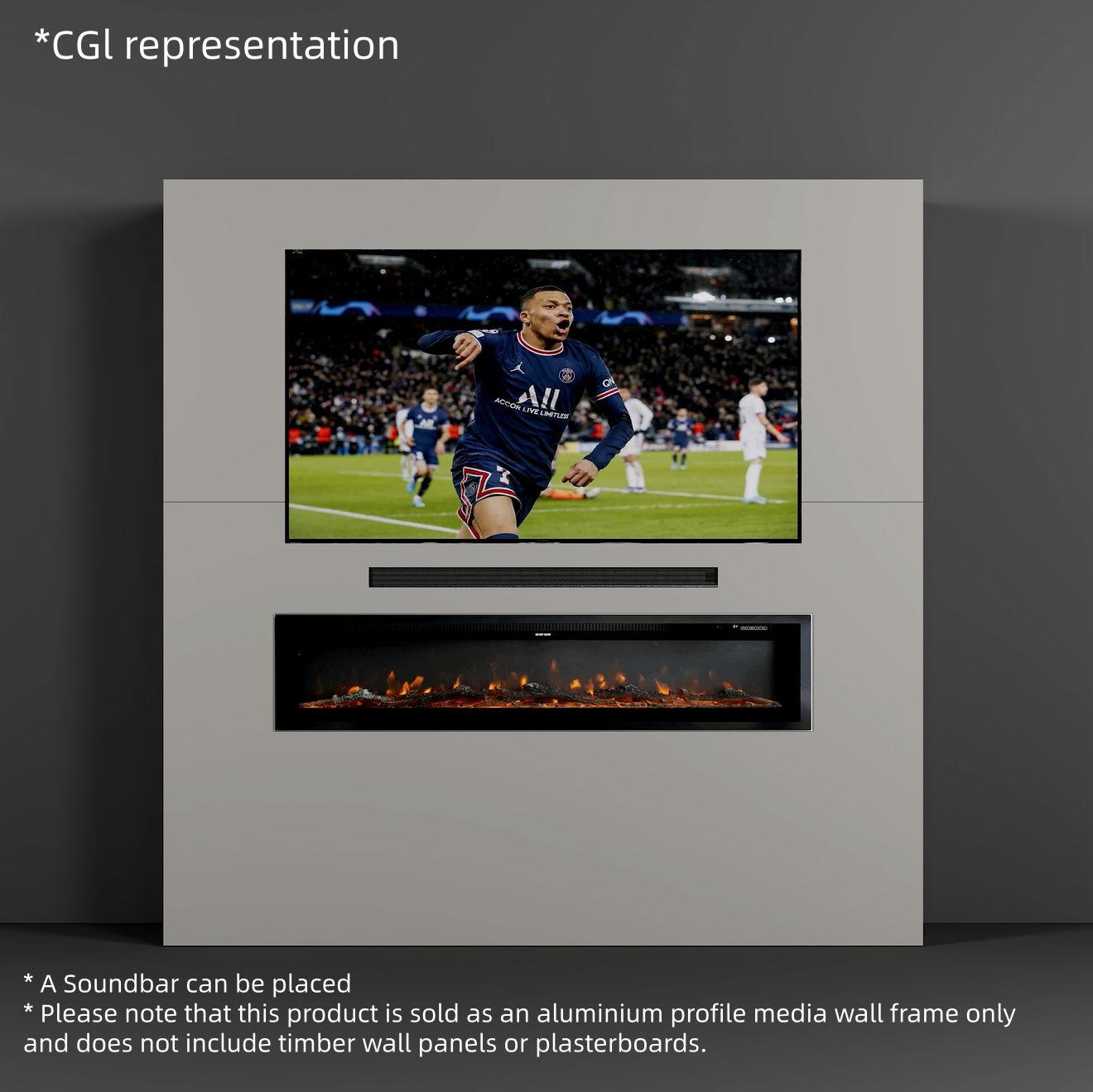 40/50/60 Inch Black/White 9 flame colour Electric Fireplace 1800W Wall Mounted Heater With Installation Kit Wall Mounted Fireplaces Living and Home Black(with Media Wall) 40inch